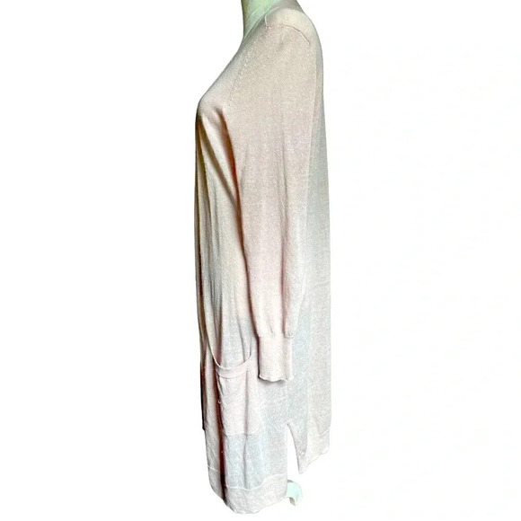 Halogen Blush Pink Lightweight Long Cardigan with Pockets | Small - Picture 2 of 7